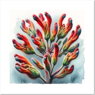 Vibrant Kangaroo Paw Decor - Watercolor Flower Posters and Art